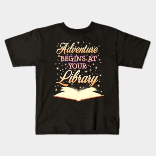 Adventure Begins At Your Library Summer Reading Program 2024 Kids T-Shirt